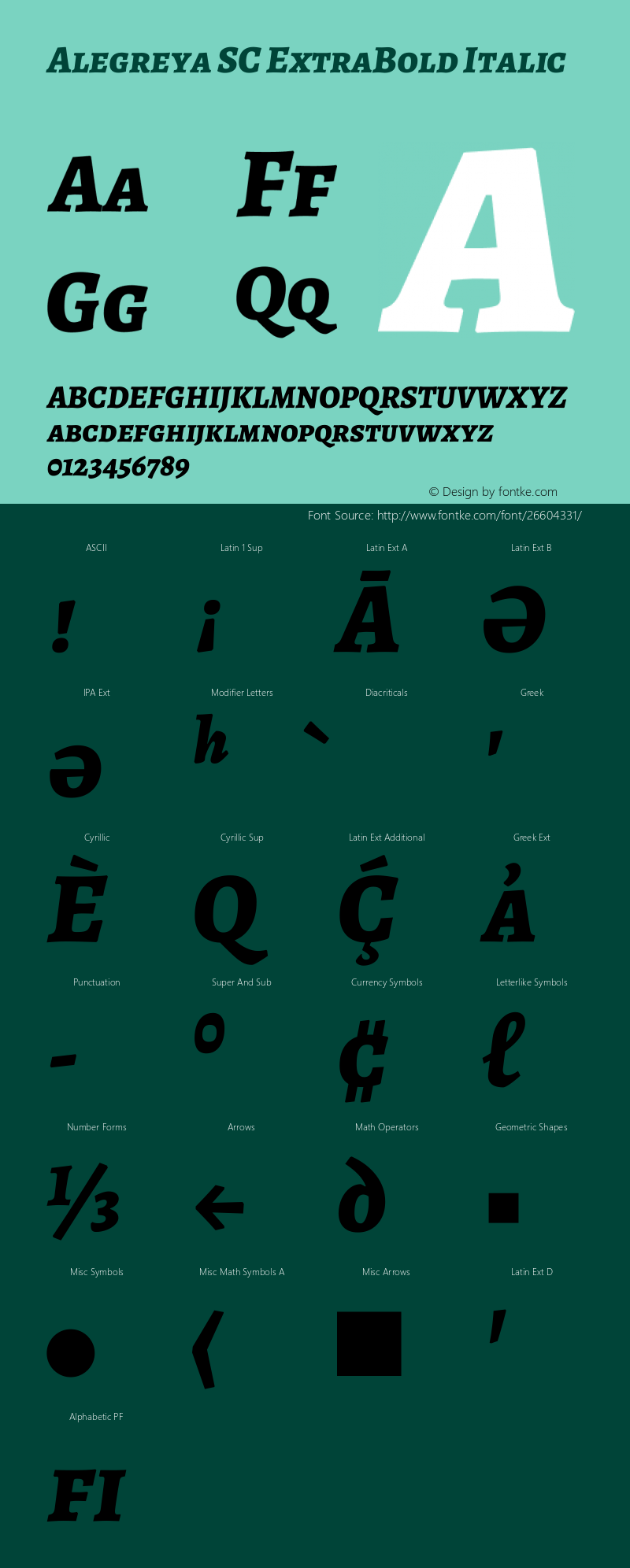 Alegreya SC ExtraBold Italic Version 2.007; ttfautohint (v1.6)图片样张