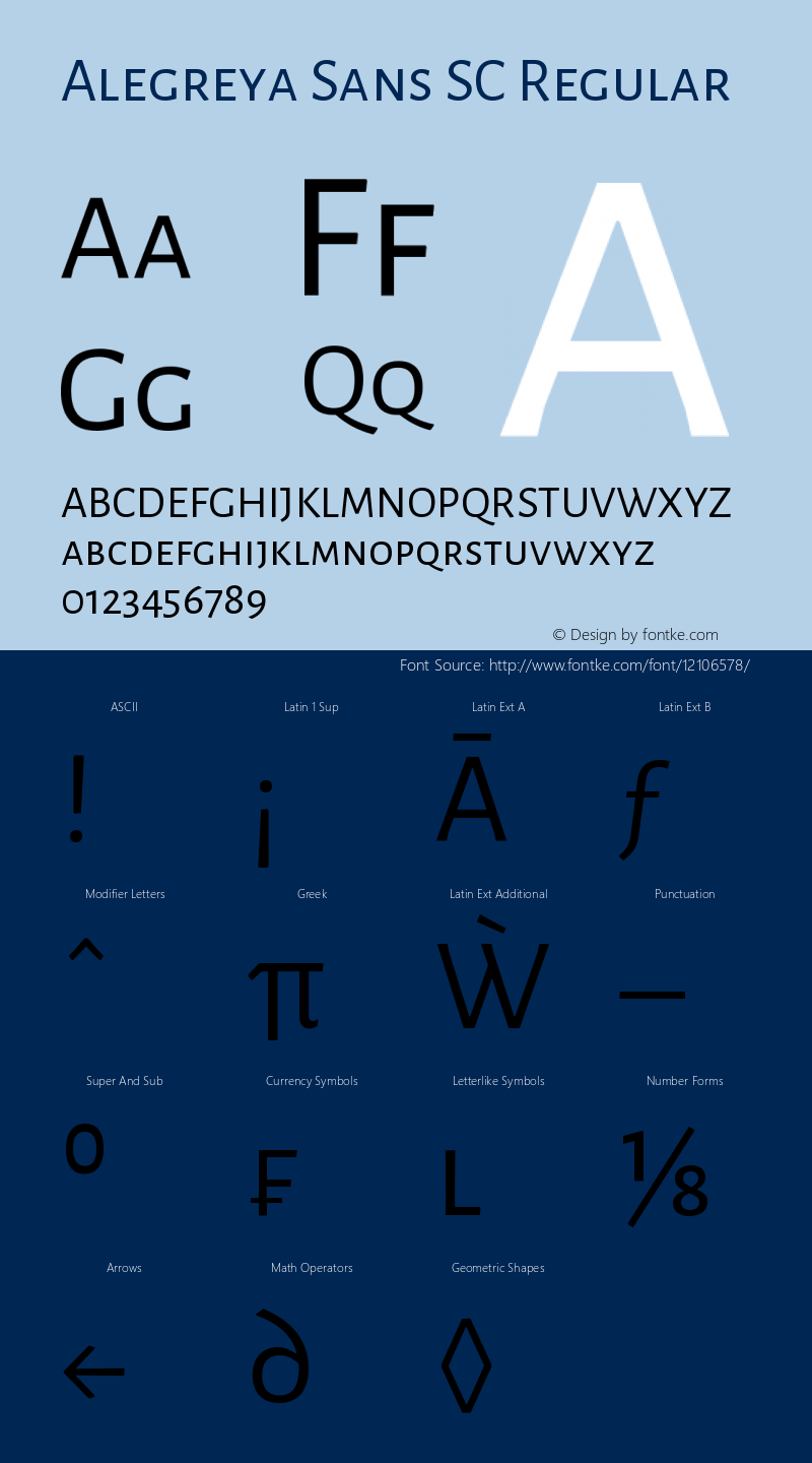 Alegreya Sans SC Regular Version 1.000;PS 001.000;hot图片样张