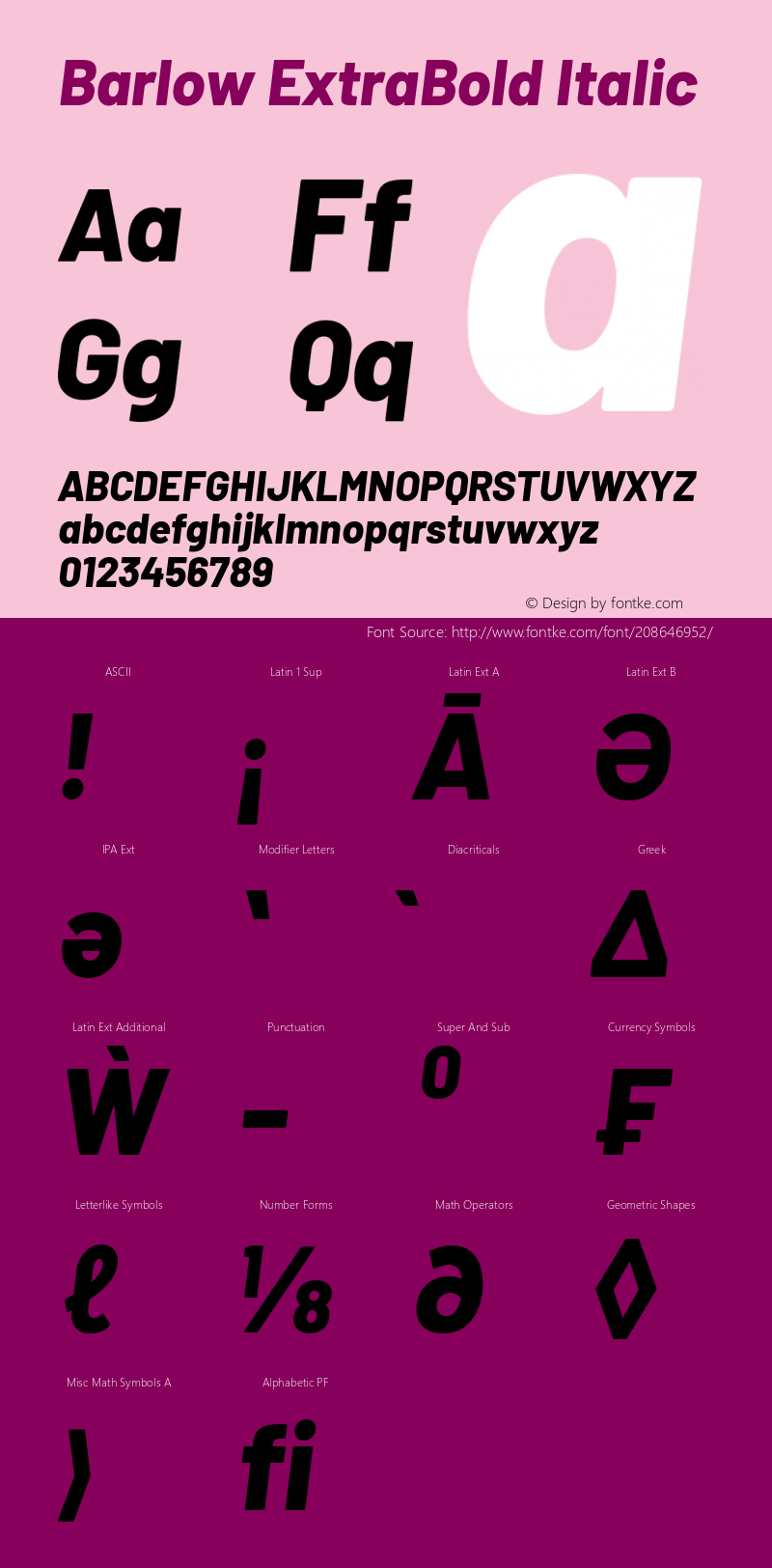 Barlow ExtraBold Italic Version 1.422图片样张