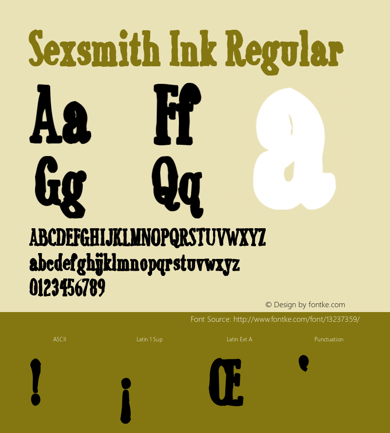 Sexsmith Ink Regular Version 1.0; 2001; initial release图片样张