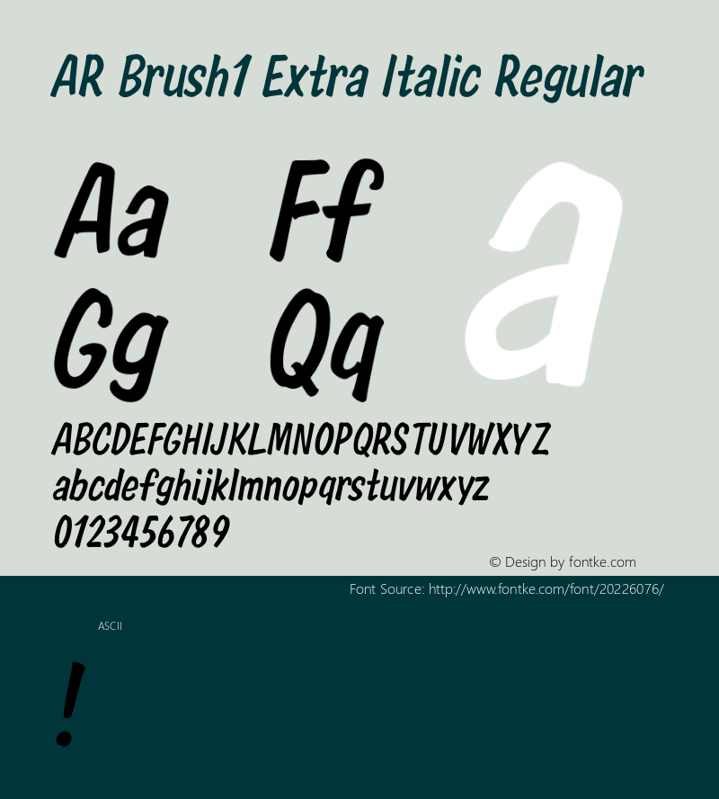 AR Brush1 Extra Italic Version 2.001;PS 001.001;hotconv 1.0.38图片样张