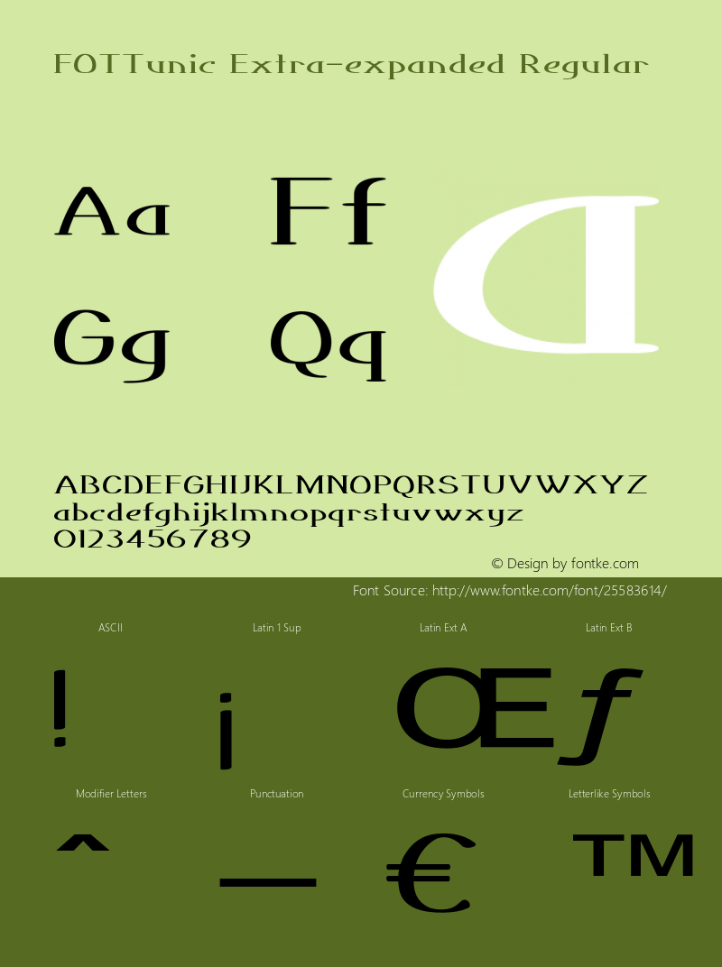 FOTTunic-ExtraexpandedRegular Version 1.000图片样张