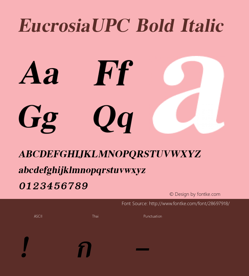 EucrosiaUPC Bold Italic 001.000图片样张