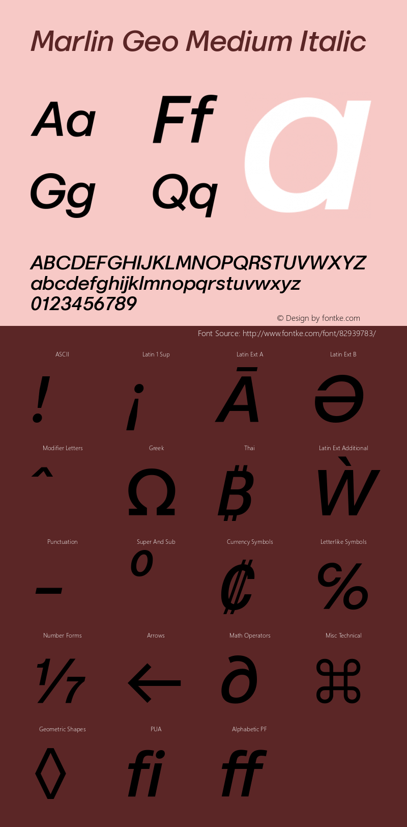 MarlinGeo-MediumItalic Version 1.000图片样张