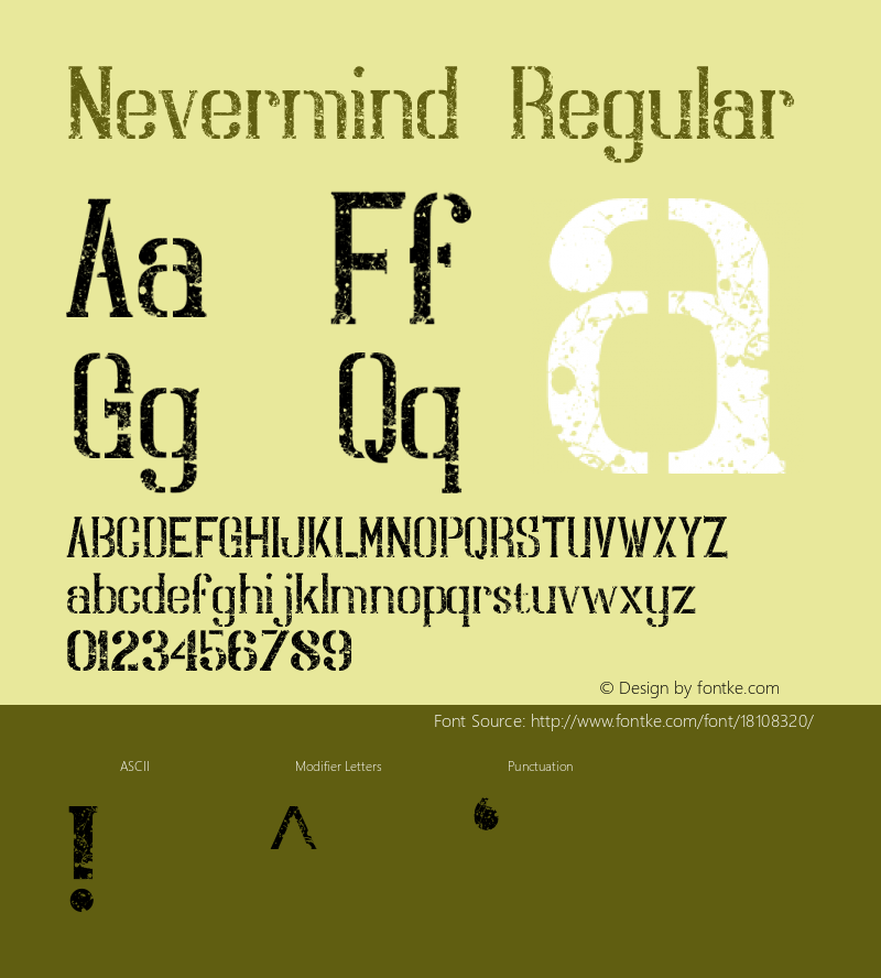 Nevermind Regular Version 1.00 June 30, 2014, initial release图片样张