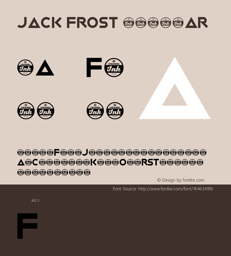 Jack Frost Regular Version 1.00 February 15, 2016, initial release图片样张