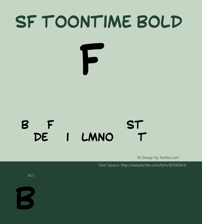 SF Toontime Bold ver 1.0; 2000. Freeware.图片样张