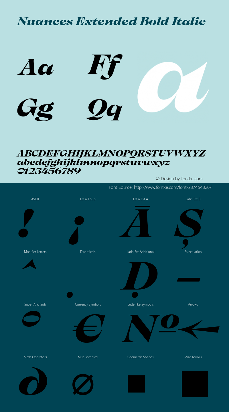 Nuances Extended Bold Italic Version 1.001图片样张