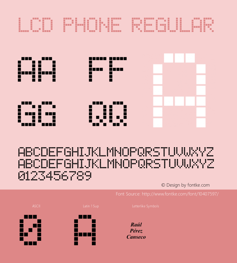 lcd phone Regular Macromedia Fontographer 4.1 06/05/01图片样张