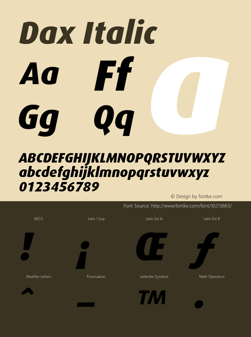 Dax Italic Version 1.00图片样张