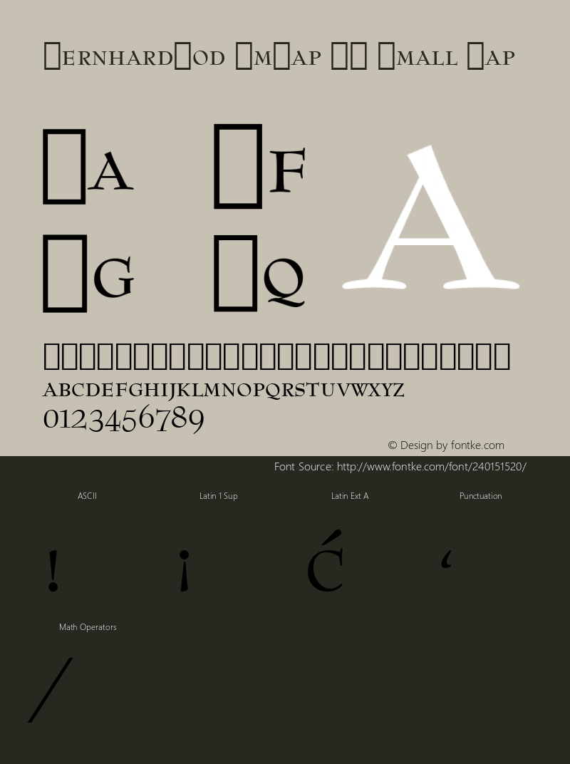 BernhardMod SmCap BT Small Cap Version 1.01 emb4-OT图片样张