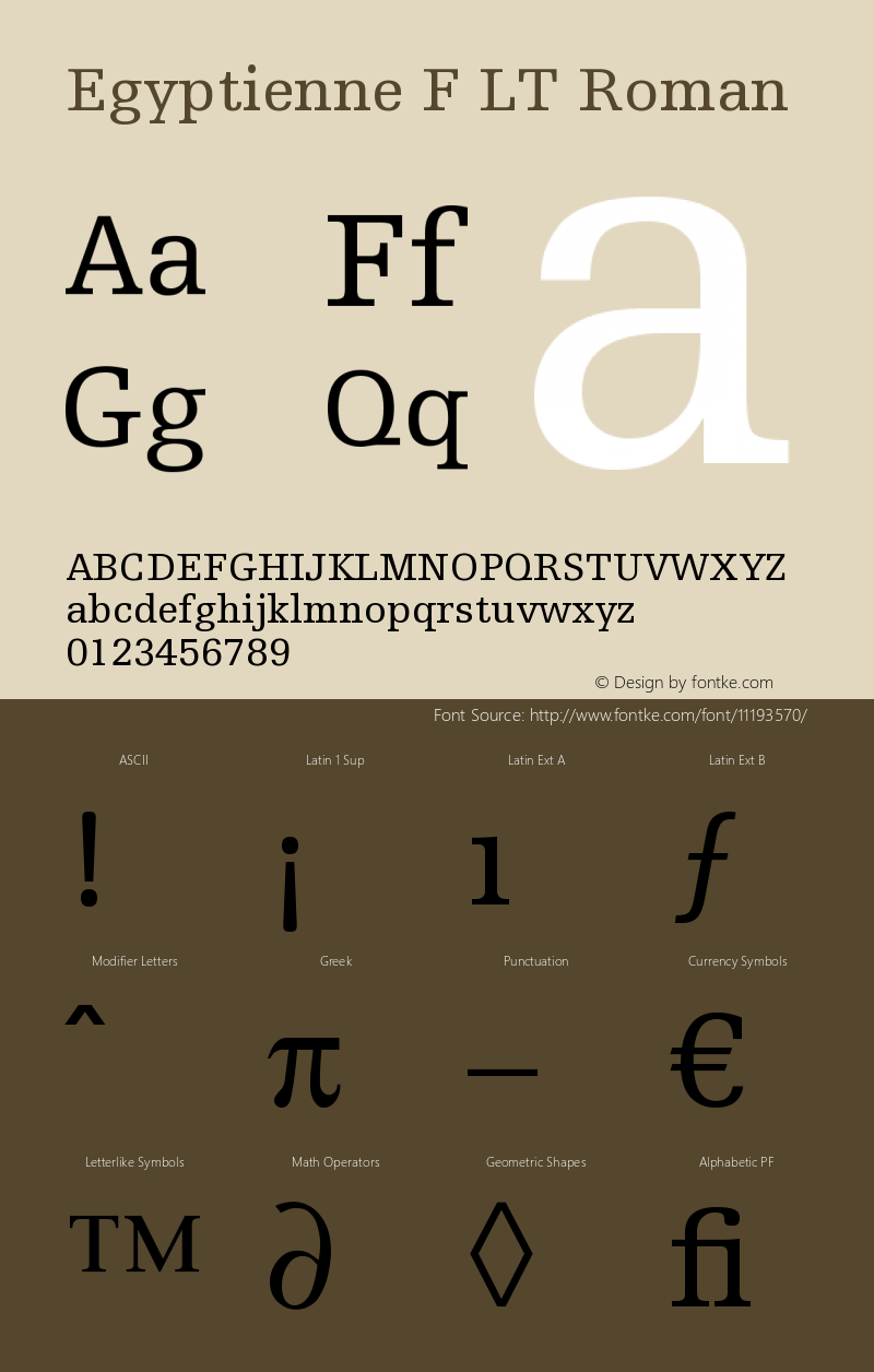 Egyptienne F LT Roman Version 006.000图片样张