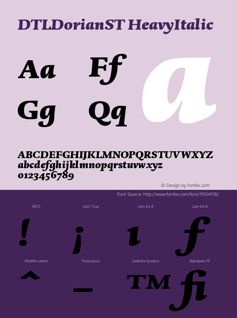 DTLDorianST HeavyItalic Version 001.000图片样张