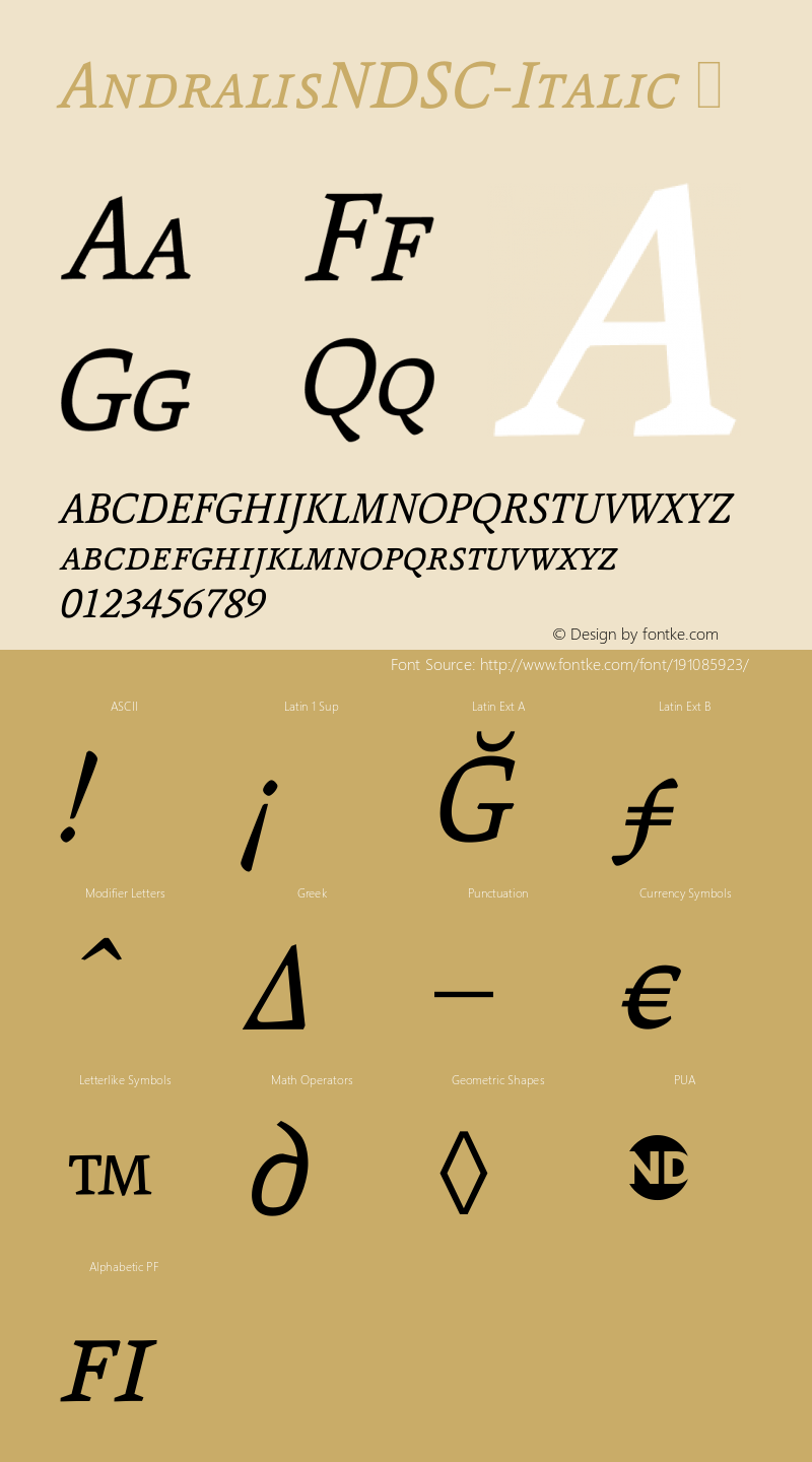 ☞Andralis ND SC Italic Version 1.11;com.myfonts.neufville.andralis-nd.sc-italic.wfkit2.2XQG图片样张