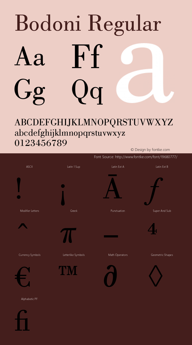 Bodoni Version 1.3 (Hewlett-Packard)图片样张