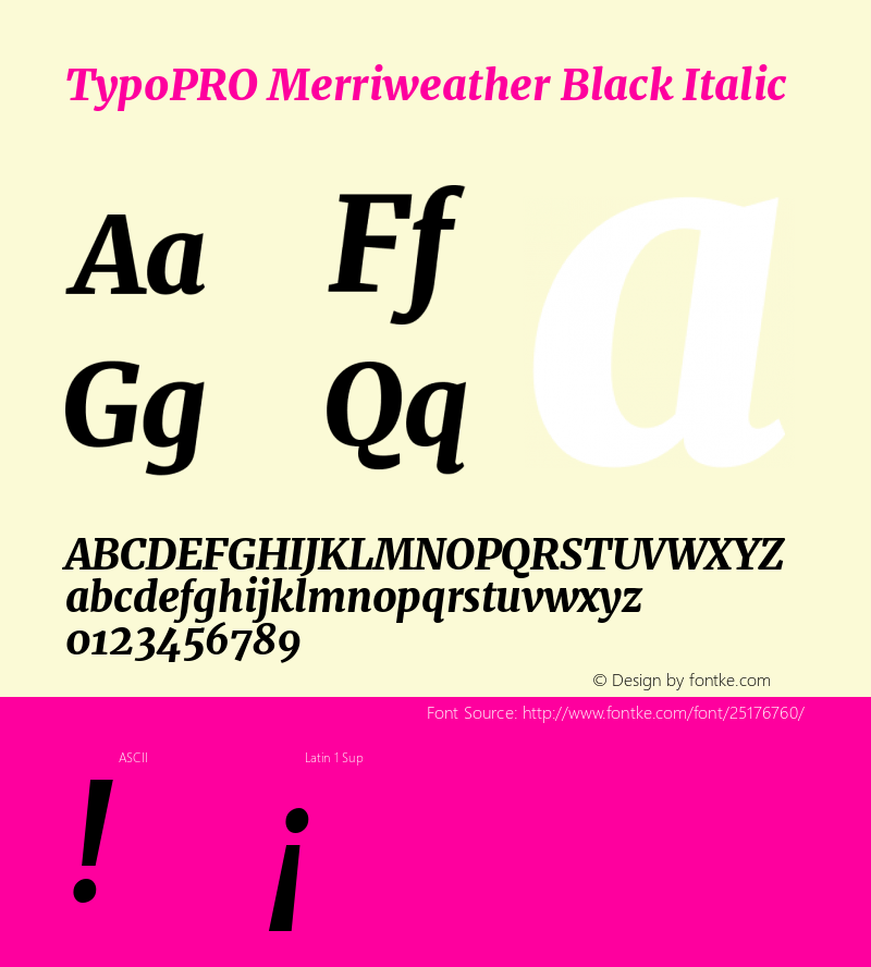 TypoPRO Merriweather Black Italic Version 2.002图片样张