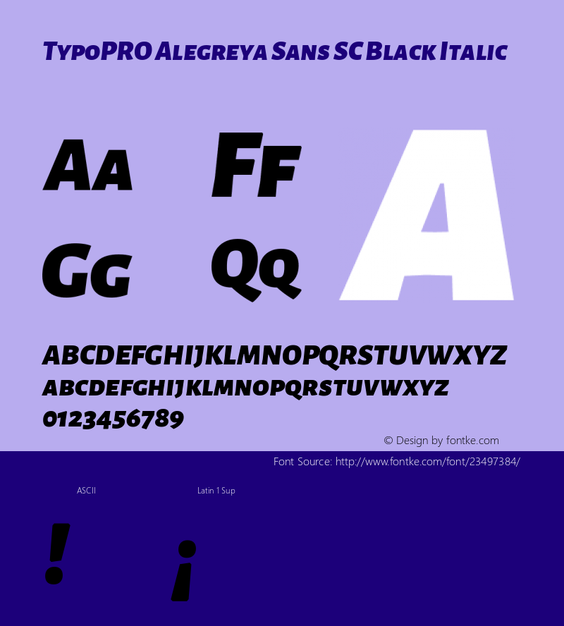 TypoPRO Alegreya Sans SC Black Italic Version 1.001;PS 001.001;hotconv 1.0.70;makeotf.lib2.5.58329 DEVELOPMENT; ttfautohint (v0.97) -l 8 -r 50 -G 200 -x 17 -f dflt -w G -W图片样张