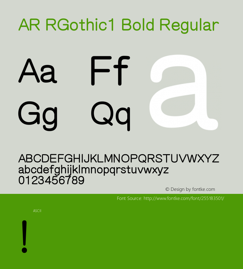 AR RGothic1 Bold Version 2.10图片样张