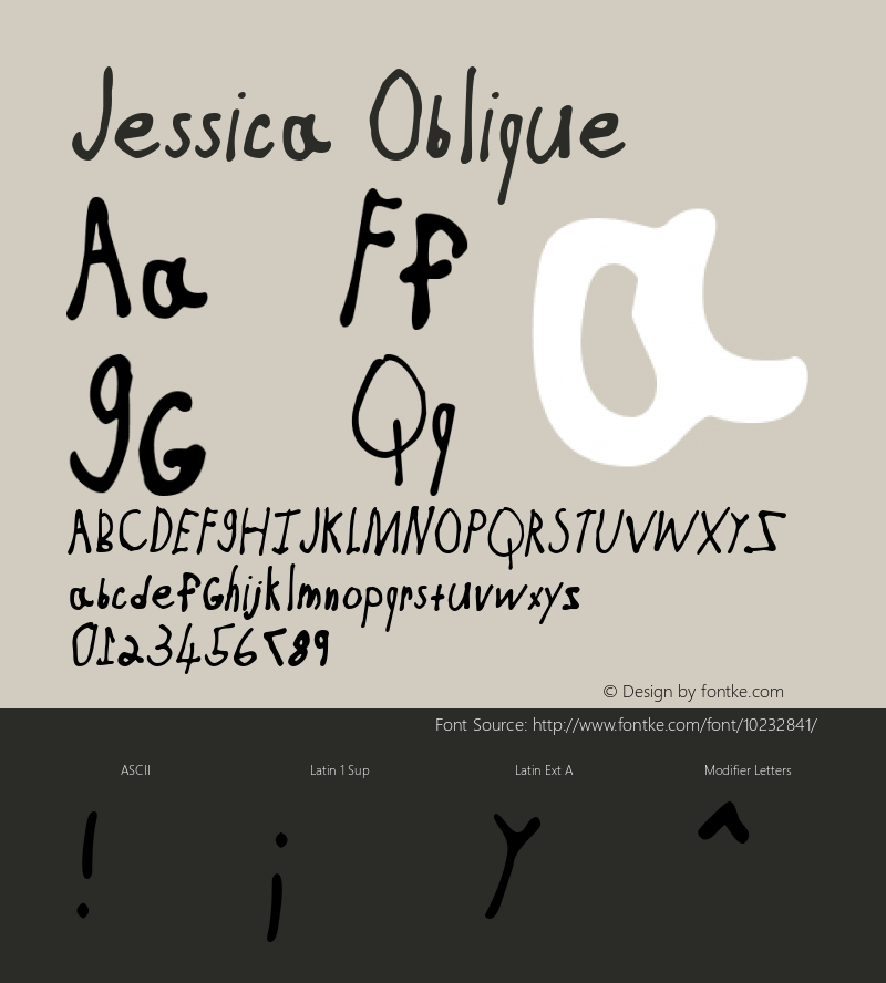 Jessica Oblique 1.0 Fri Sep 09 17:16:55 1994图片样张