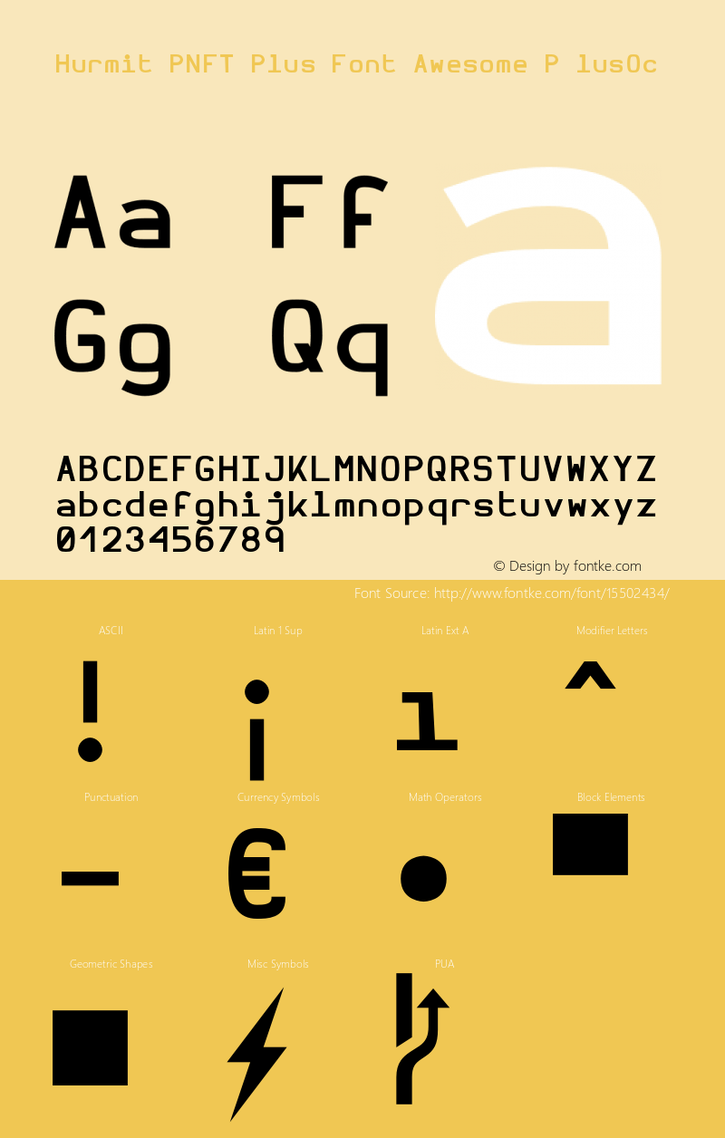 Hurmit PNFT Plus Font Awesome P lusOc Version 0.4.0图片样张