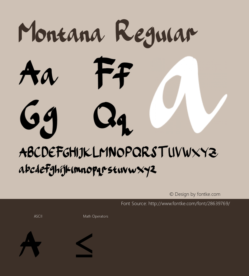 Montana Version 1.00;February 16, 2019;FontCreator 11.5.0.2427 64-bit图片样张