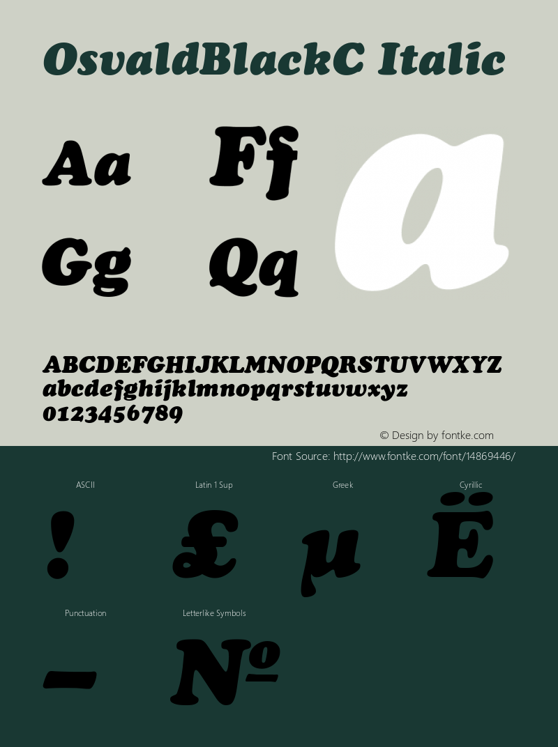 OsvaldBlackC Italic Version 001.000图片样张