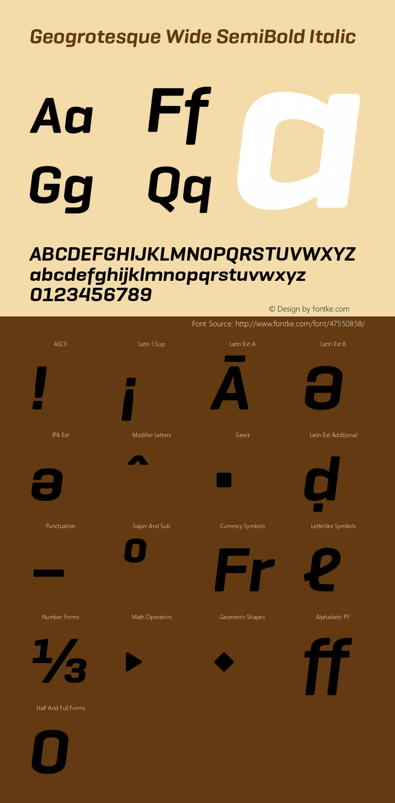 Geogrotesque Wide SemiBold Italic Version 1.000;PS 1.0;hotconv 1.0.88;makeotf.lib2.5.647800图片样张