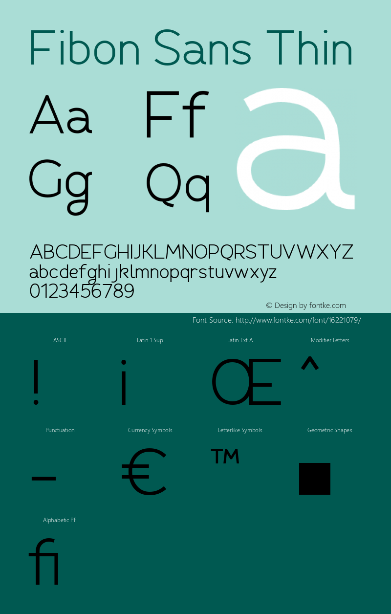 Fibon Sans Thin Version 1.0图片样张