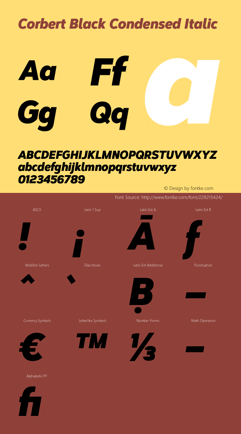 Corbert Black Condensed Italic Version 002.001 March 2020图片样张