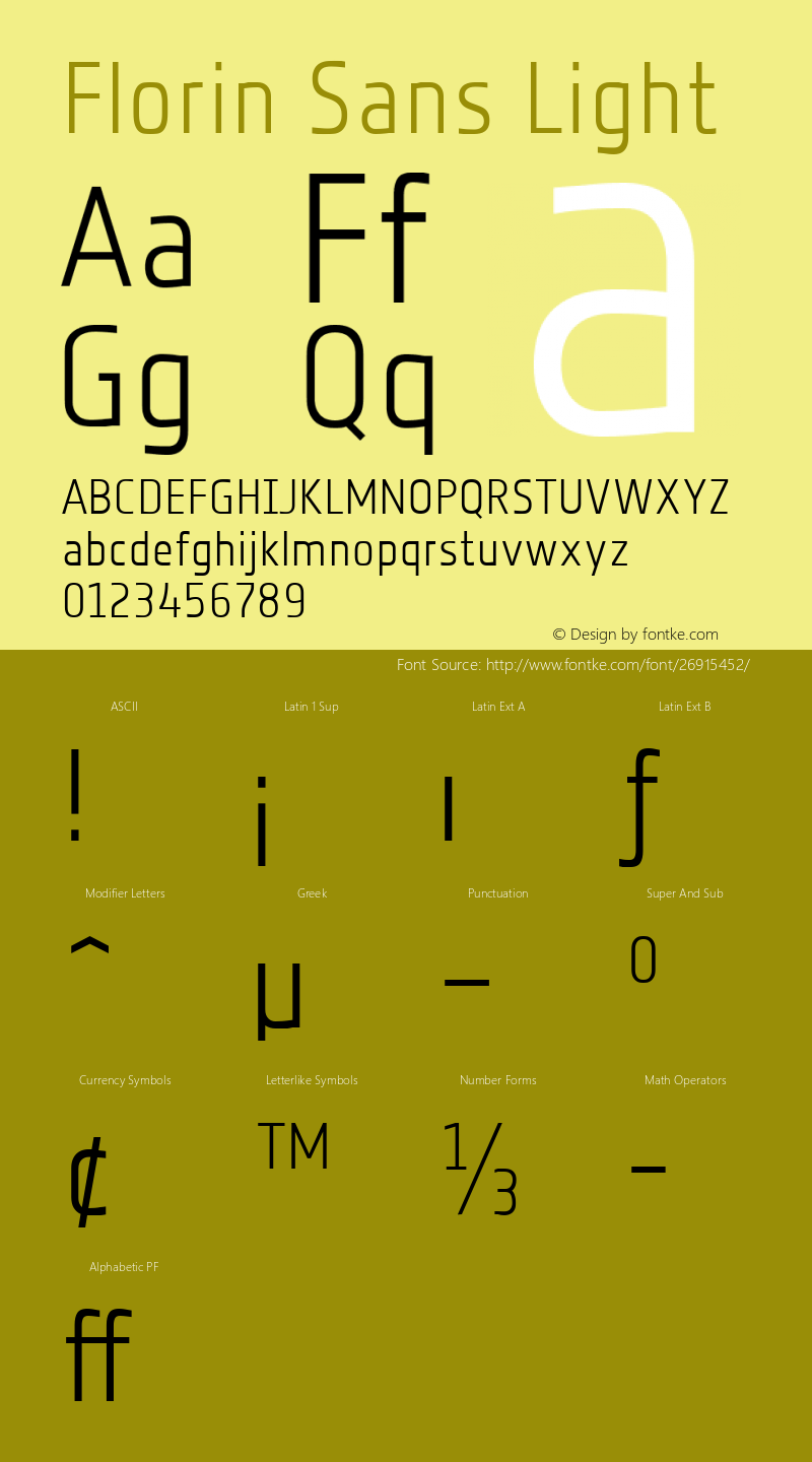 Florin Sans LT Version 1.000图片样张