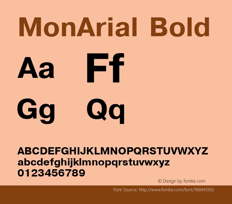 MonArial Bold Version 1.0图片样张