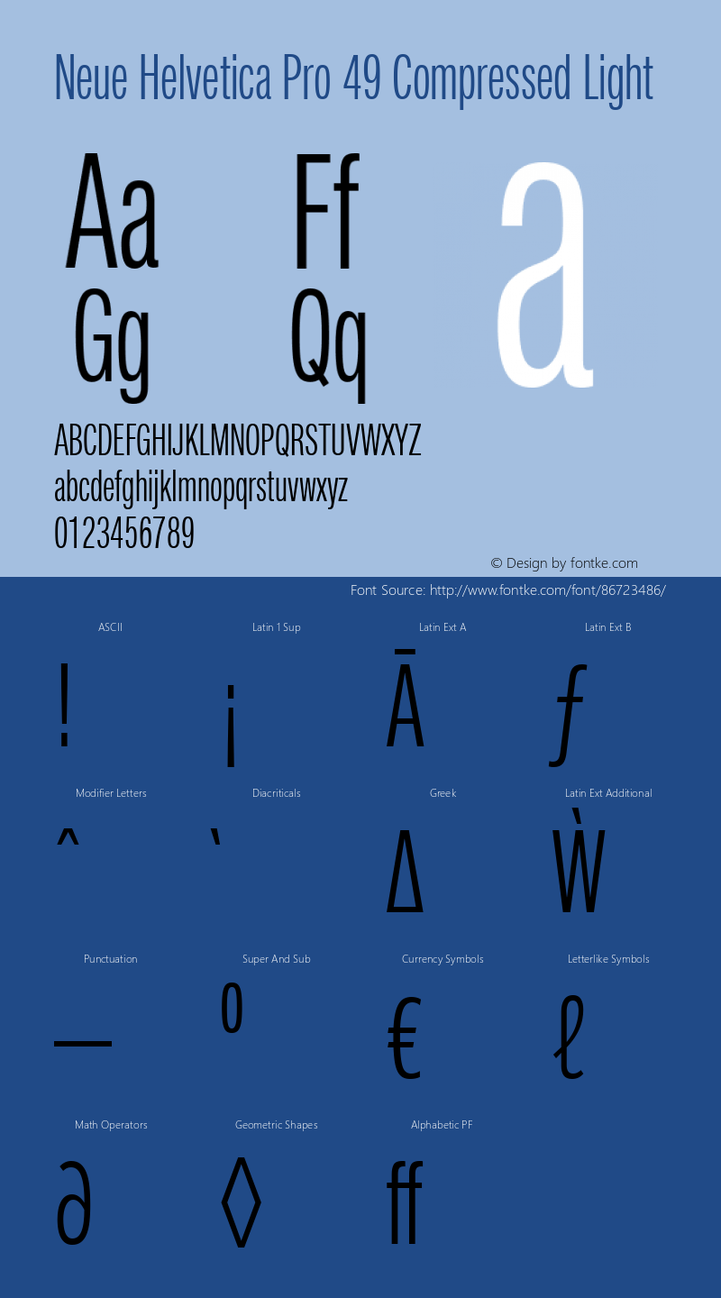 Neue Helvetica Pro 49 Cm Light Version 1.000图片样张