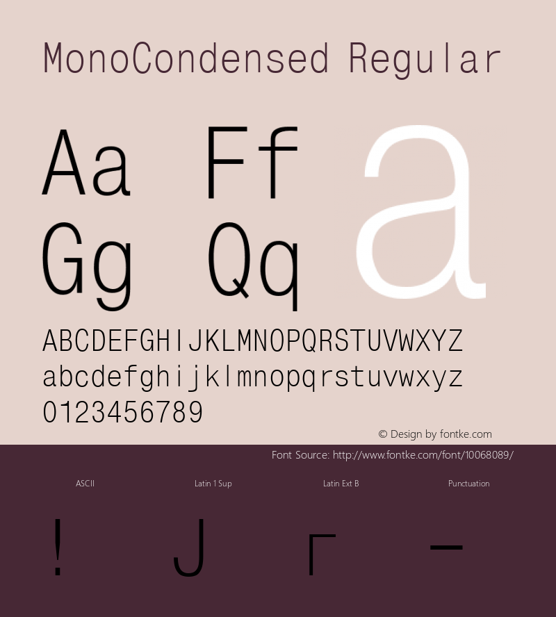 MonoCondensed Regular 001.000图片样张