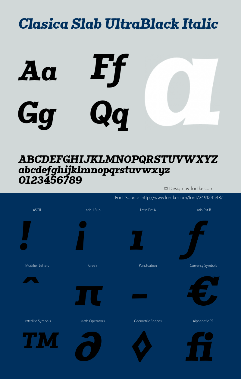 ClasicaSlabUltraBlack-Italic 1.000图片样张