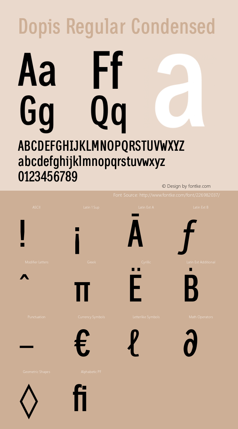 Dopis-RegularCondensed Version 1.000;com.myfonts.easy.tdf.dopis.condensed-regular.wfkit2.version.53v8图片样张