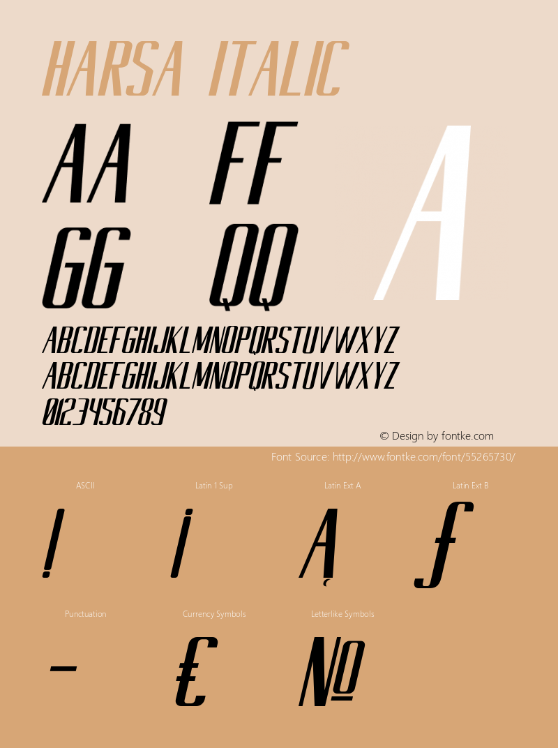 Harsa Italic Version 1.0图片样张