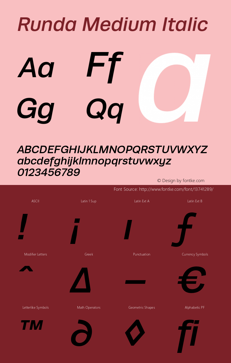 Runda Medium Italic Version 1.000图片样张