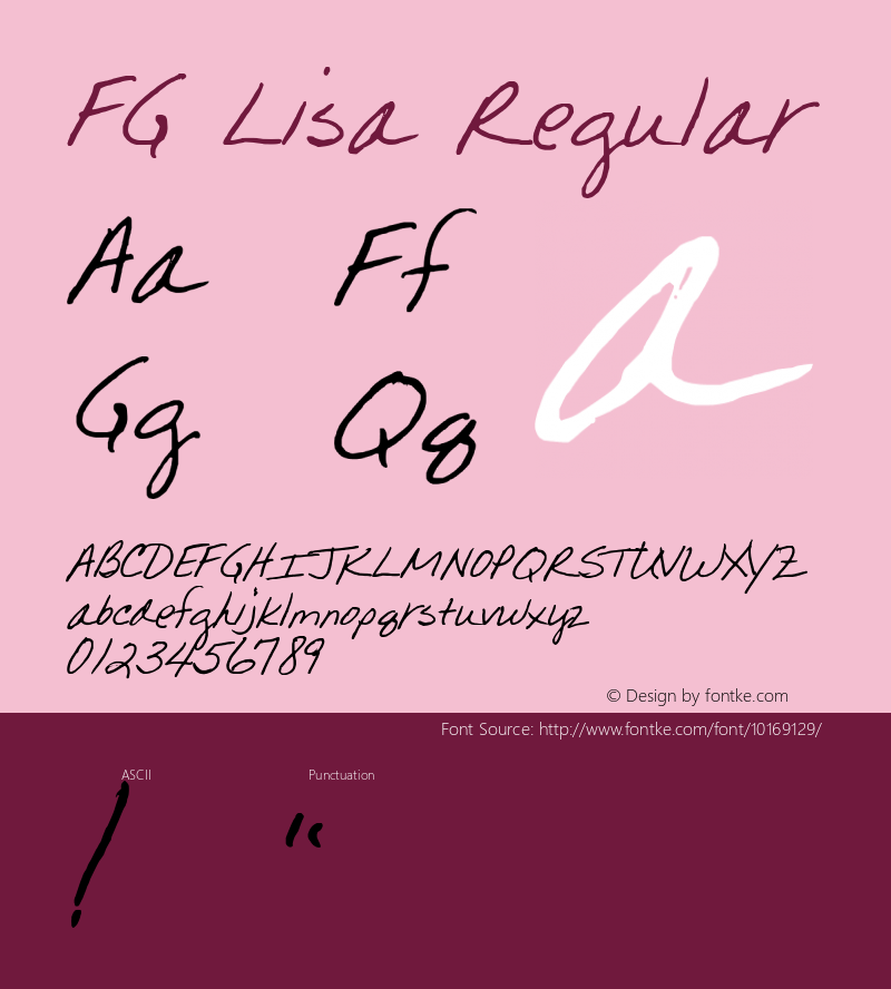 FG Lisa Regular 2004; 1.0, initial release图片样张