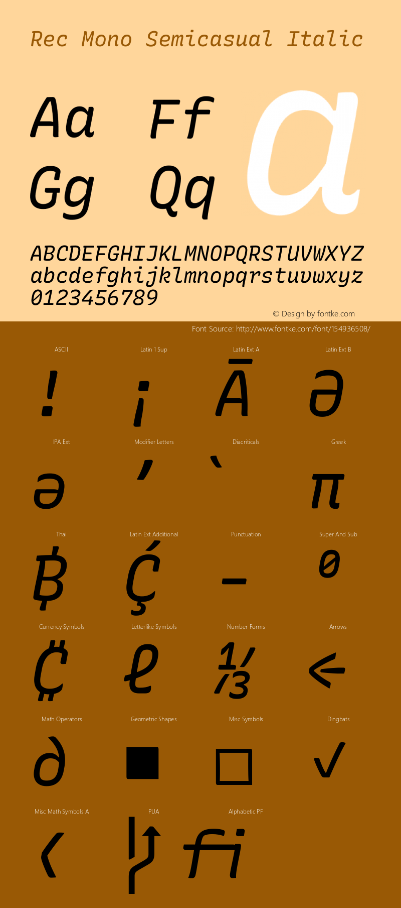 Rec Mono Semicasual Italic Version 1.075图片样张