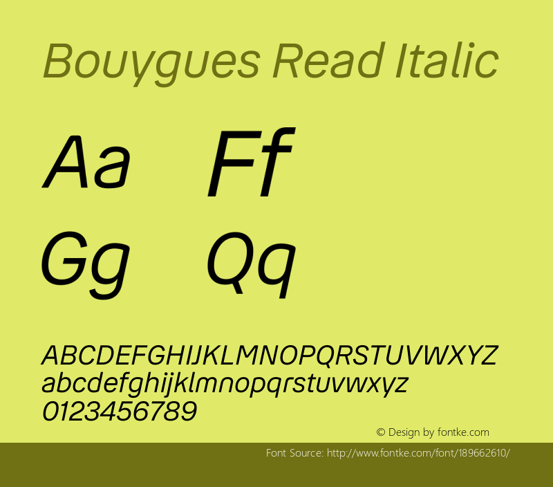 Bouygues Read Italic Version 1.0图片样张