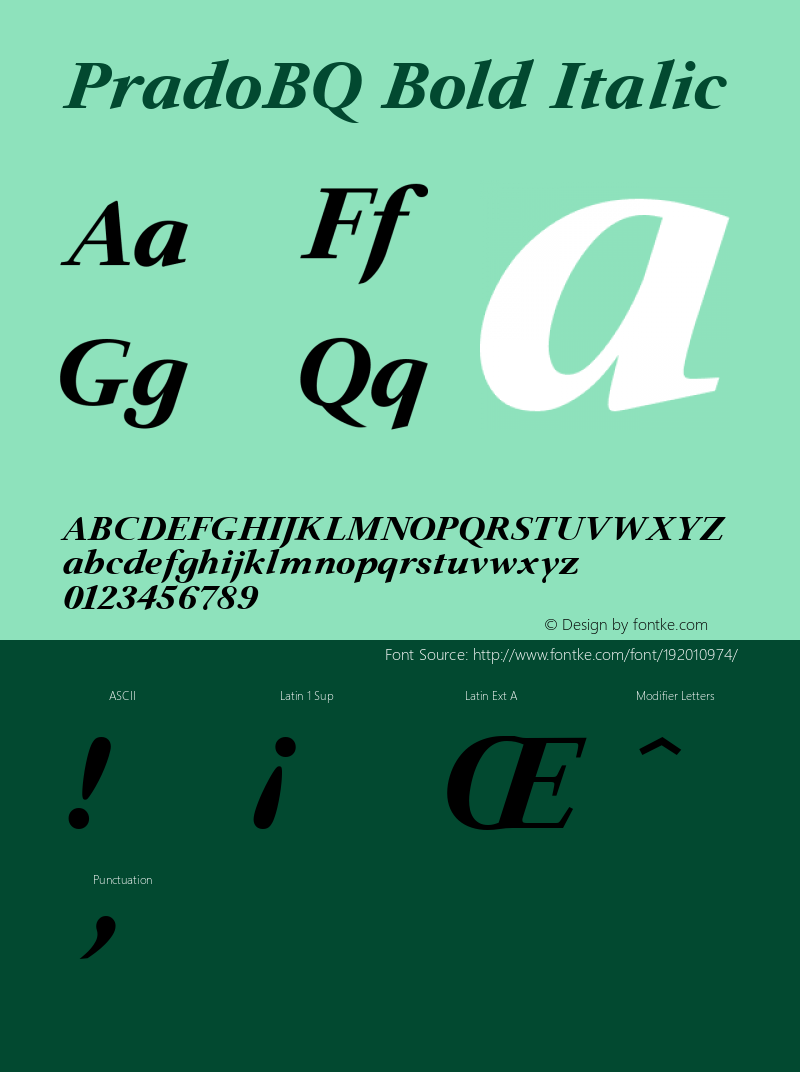 PradoBQ Bold Italic 001.001图片样张