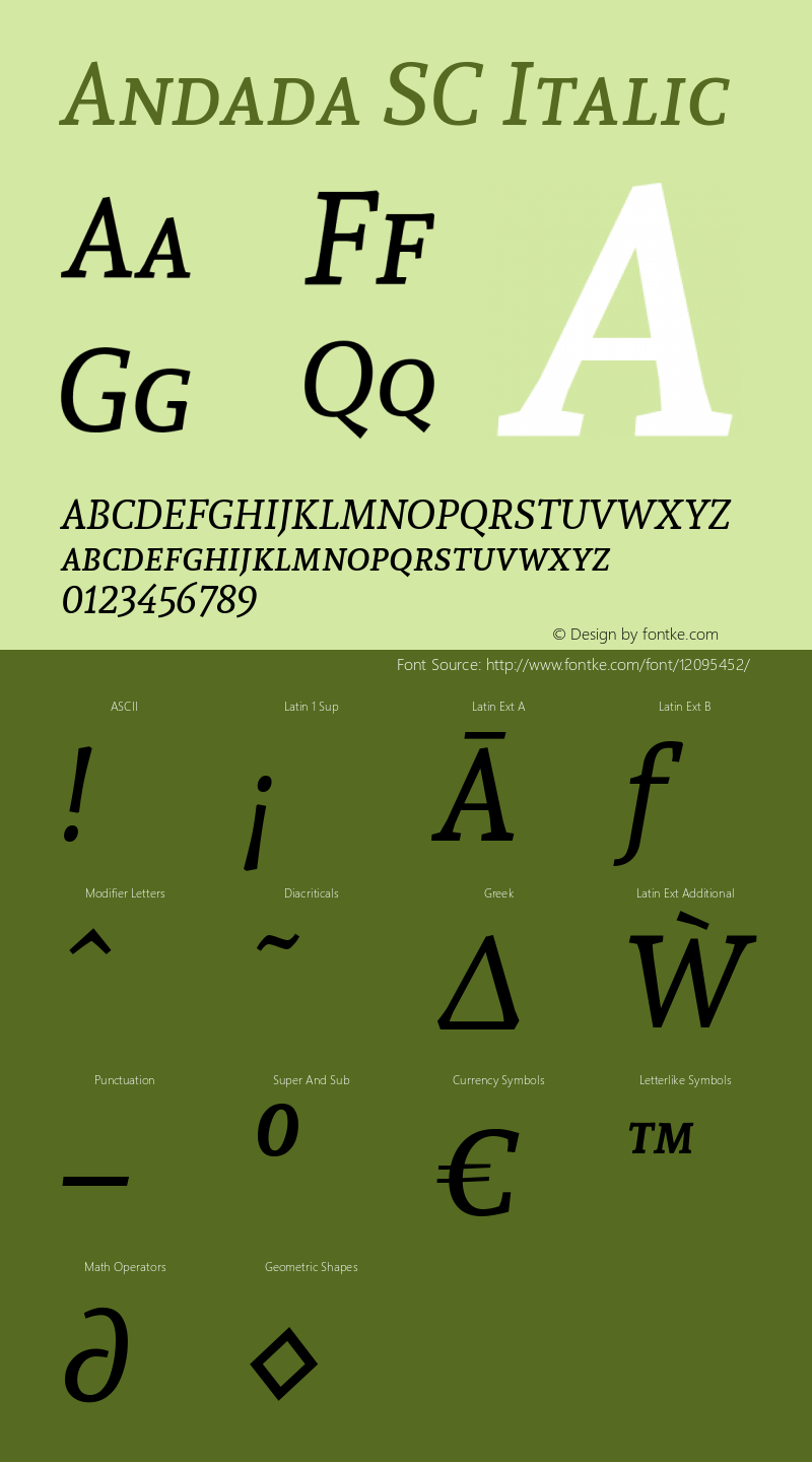 Andada SC Italic Version 1.003图片样张