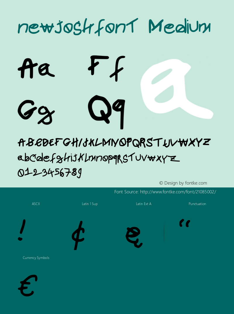 newjoshfont Version 001.000图片样张