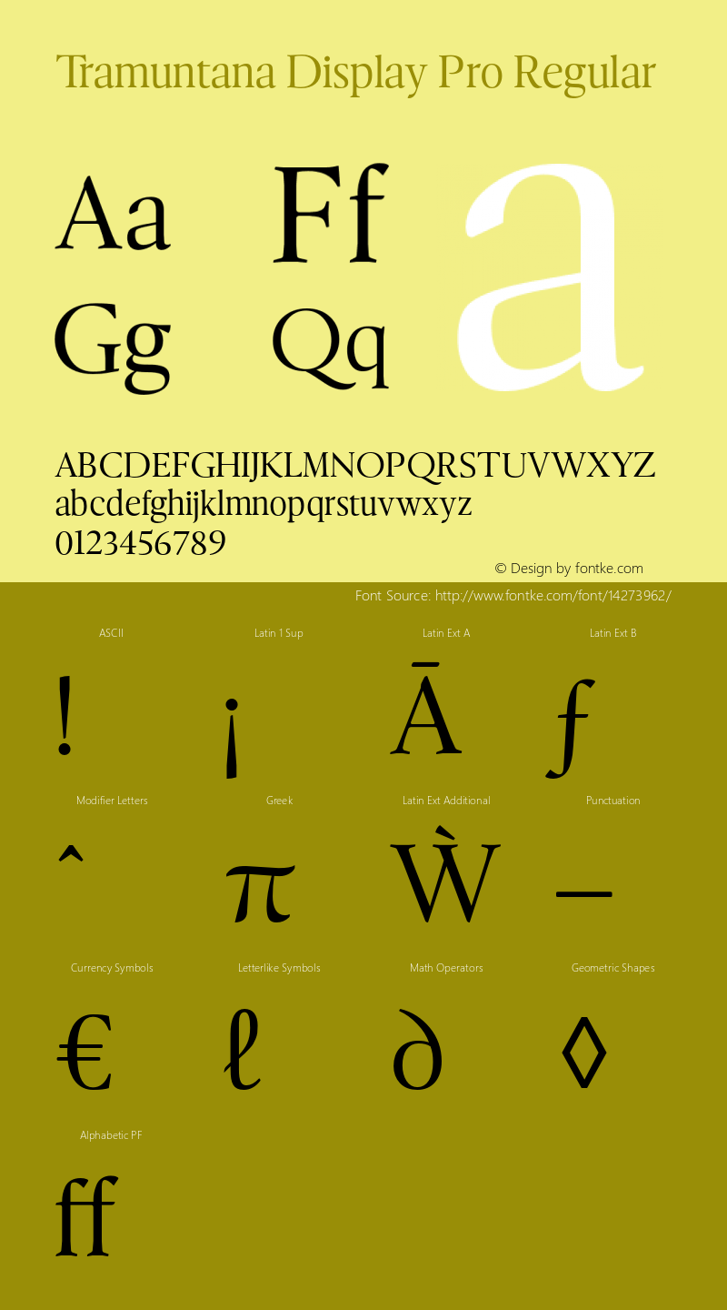 Tramuntana Display Pro Regular Version 1.000;com.myfonts.tiponautas.tramuntana-1-pro.display-pro.wfkit2.3PG1图片样张