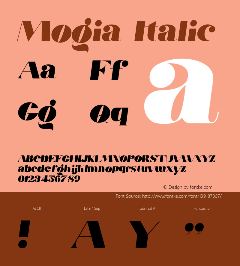 Mogia Italic Version 1.004;Fontself Maker 3.5.4图片样张