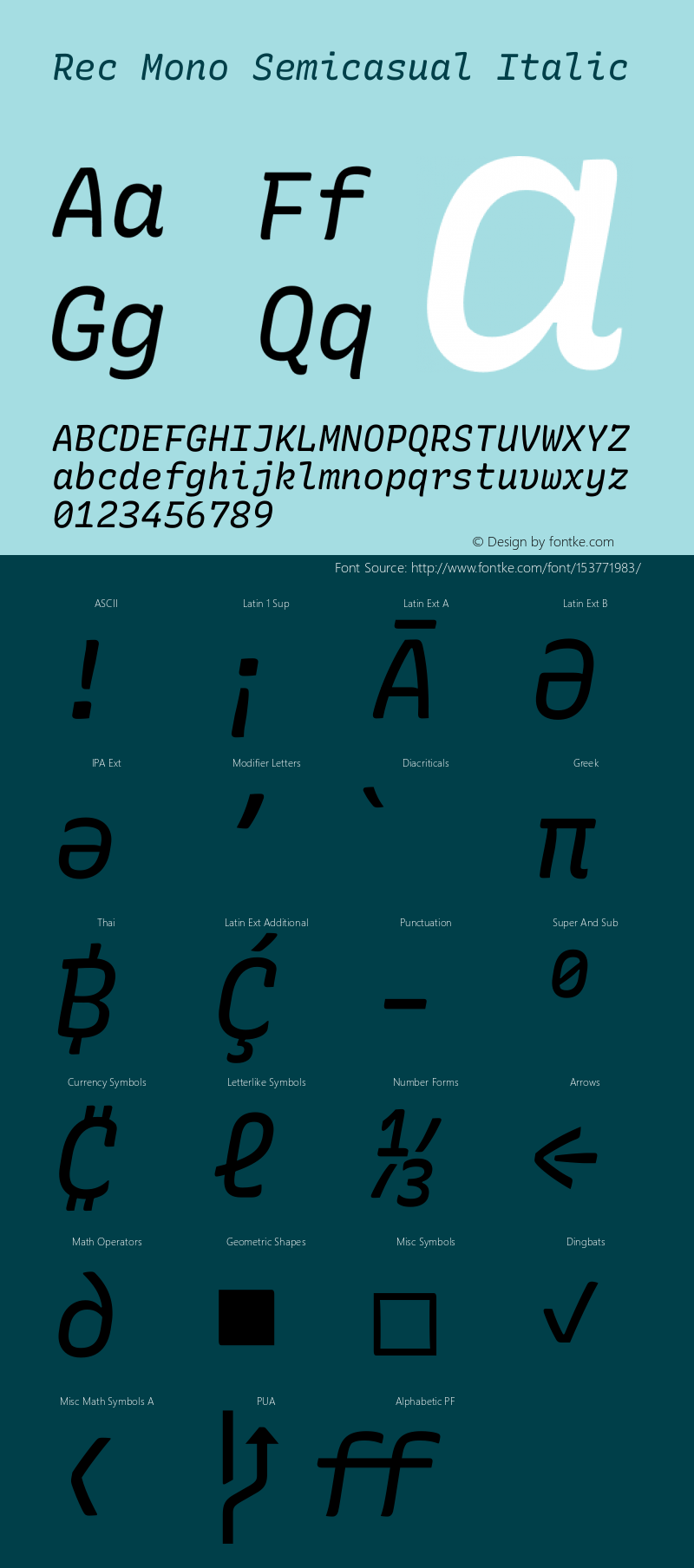 Rec Mono Semicasual Italic Version 1.066图片样张