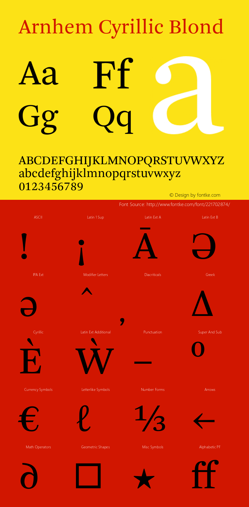 Arnhem Cyrillic Blond Version 1.001图片样张