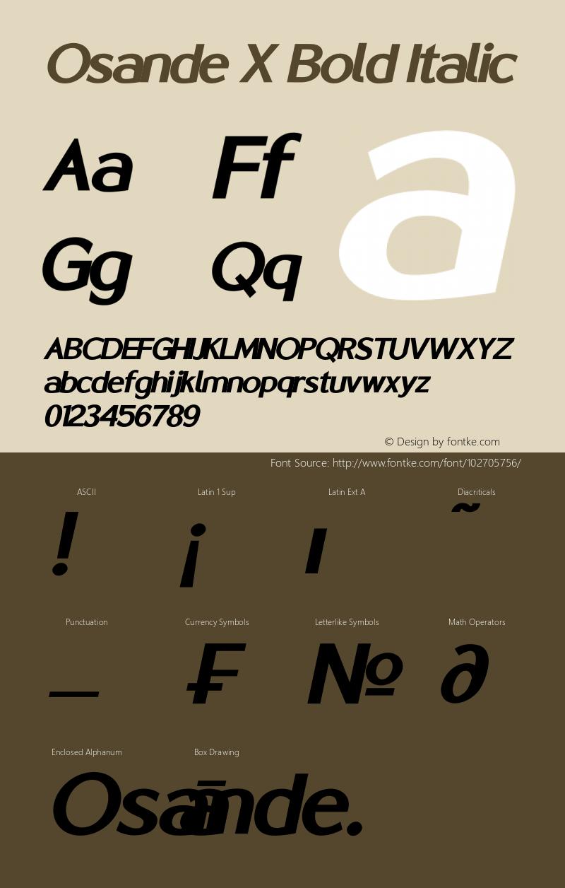 Osande X Bold Italic Version 1.00;January 25, 2021;FontCreator 13.0.0.2683 64-bit图片样张