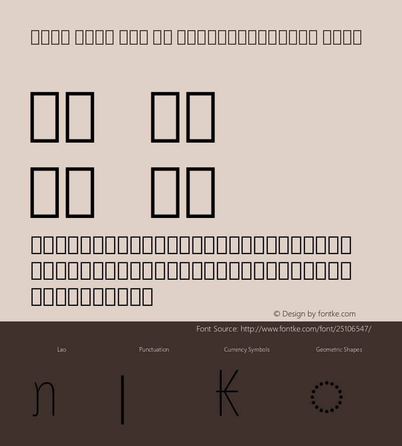 Noto Sans Lao UI ExtraCondensed Thin Version 2.000图片样张