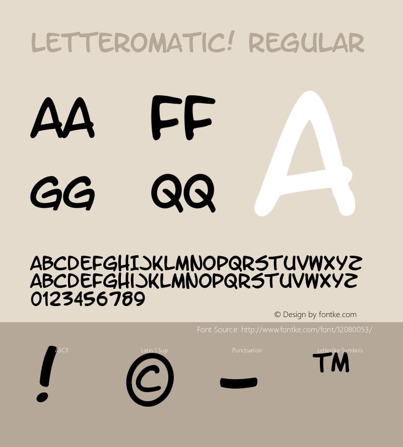 LetterOMatic! Regular Macromedia Fontographer 4.1 9/22/00图片样张